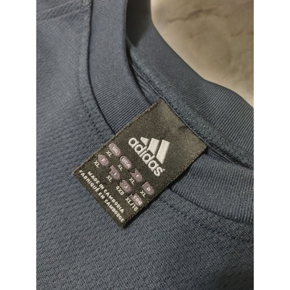 Men's Vintage Adidas Navy XL Tracksuit Sweatshirt 3 White Stripes 2008 - Picture 3 of 9